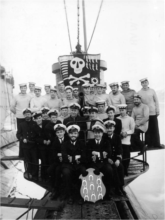 The crew of H.M.S. Utmost, Feb.6th 1942. My grandfather Arthur Lee (born in 1909) is behind the officer 2nd from the left at the front. The crew, under the Captain Cdr Richard Cayley, transfered to H.M.S. P311, a submarine presumed mined whilst on operations in the Mediterranean. Her last signal was received on 31st December 1942 and she was officially declared lost with all hands a few days later. My grandfather's rank was Chief Petty Officer and his date of death is officially given as 8th January, 1943. The sub was about to be titled H.M.S. Tutankhamen on the orders of Winston Churchill, who insisted that all submarines should have names. View full size.